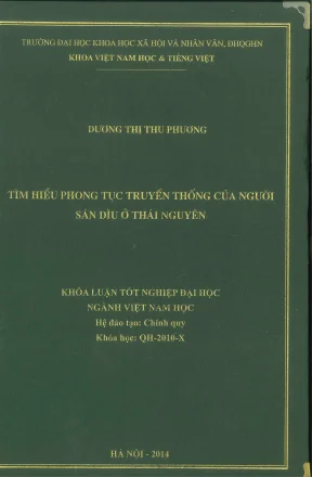 Khóa luận tốt nghiệp tìm hiểu phong tục truyền thống của người sán dìu ở thái nguyên