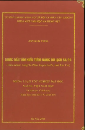 Khóa luận tốt nghiệp bước đầu tìm hiểu tiềm năng du lịch sa pa điểm nhấn làng tả phìn huyện sa pa tỉnh lào cai