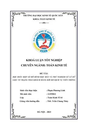 Khóa luận tốt nghiệp đọc hiểu một số mô hình học máy và thử nghiệm xử lý dữ liệu về trạng thái khách hàng rời bỏ dịch vụ viễn thông
