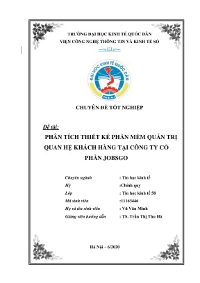 Chuyên đề tốt nghiệp phân tích thiết kế phần mềm quản trị quan hệ khách hàng tại công ty cổ phần jobsgo