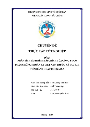 Chuyên đề thực tập tốt nghiệp phân tích tình hình tài chính của công ty cổ phần chứng khoán kb trước và sau khi tiến hành hoạt động ma
