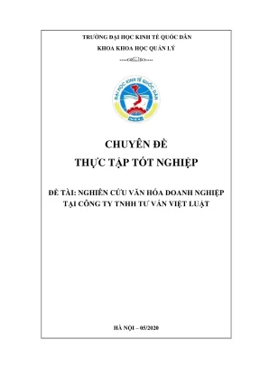 Chuyên đề thực tập tốt nghiệp nghiên cứu văn hóa doanh nghiệp tại công ty tnhh tư vấn việt luật