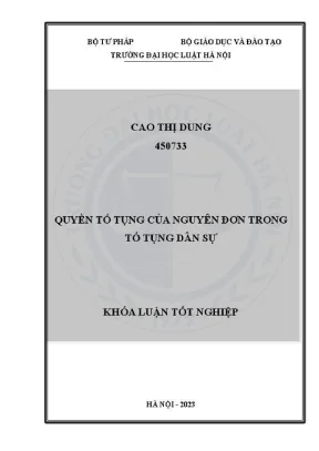 Khoá luận tốt nghiệp quyền tố tụng của nguyên đơn trong tố tụng dân sự