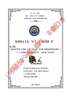 Khóa luận tốt nghiệp quản trị kinh doanh hoàn thiện hoạt động quản trị kênh phân phối của công ty tnhh thương mại saita