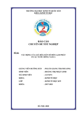 Chuyên đề tốt nghiệp tác động của già hóa dân số đến lạm phát ở các nước đông nam á