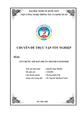 Chuyên đề thực tập tốt nghiệp xây dựng phần mềm bán đồ ăn nhanh fastfood