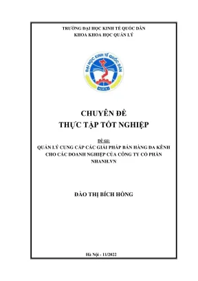 Chuyên đề thực tập tốt nghiệp quản lý cung cấp các giải pháp bán hàng đa kênh cho các doanh nghiệp của công ty cổ phần nhanh vn