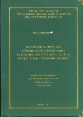 Khóa luận tốt nghiệp nghiên cứu của tác động biến đổi khí hậu đến phát triển du lịch sinh thái vườn quốc gia cát bà huyện cát hải thành phố hải phòng