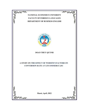 Khóa luận tốt nghiệp a study on the effect of websites factors on the conversion rate at litcommerce jsc from january 1st 2023 to march 31st 2023
