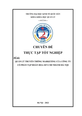 Chuyên đề thực tập tốt nghiệp quản lý truyền thông marketing của công ty cổ phần tập đoàn hoa sen chi nhánh hà nội