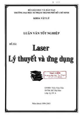 Khóa luận tốt nghiệp vật lý laser lý thuyết và ứng dụng