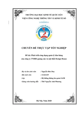 Chuyên đề thực tập tốt nghiệp phát triển ứng dụng quản lý kho hàng của công ty tnhh quảng cáo và nội thất design house