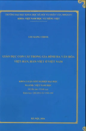 Khóa luận tốt nghiệp giáo dục con cái trong gia đình đa văn hóa việt hàn hàn việt ở việt nam