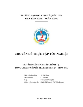 Chuyên đề thực tập tốt nghiệp phân tích tình hình tài chính của tổng công ty bellsystem 24 hoa sao