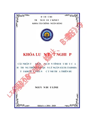 Khóa luận tốt nghiệp tài chính ngân hàng các nhân tố ảnh hưởng đến tính hữu hiệu của hệ thống thông tin quản lý ngân sách tabmis tại kho bạc nhà nước tỉnh thừa thiên huế