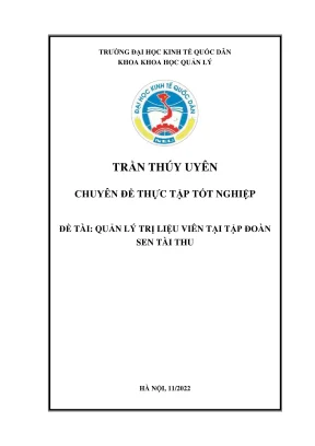 Chuyên đề thực tập tốt nghiệp quản lý trị liệu viên tại tập đoàn sen tài thu