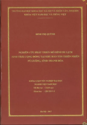 Khóa luận tốt nghiệp nghiên cứu phát triển mô hình du lịch sinh thái cộng đồng tại khu bảo tồn thiên nhiên pù luông tỉnh thanh hóa