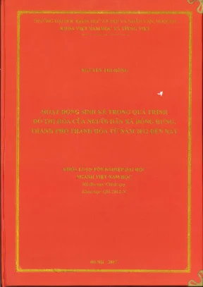 Khóa luận tốt nghiệp hoạt động sinh kế trong quá trình đô thị hóa của người dân xã đông hưng thành phố thanh hóa từ năm 2012 đến nay