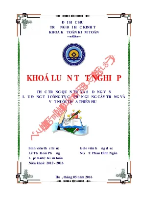 Khóa luận tốt nghiệp thực trạng quản trị và sử dụng vốn lưu động tại công ty cổ phần giống cây trồng và vật nuôi thừa thiên huế