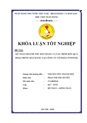 Khóa luận tốt nghiệp kế toán kiểm toán kế toán doanh thu bán hàng và xác định kết quả hoạt động bán hàng tại công ty cổ phần innotex