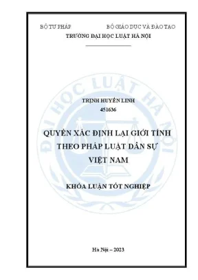 Khoá luận tốt nghiệp quyền xác định lại giới tính theo pháp luật dân sự việt nam