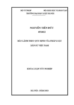 Khoá luận tốt nghiệp bảo lãnh theo quy định của pháp luật dân sự việt nam