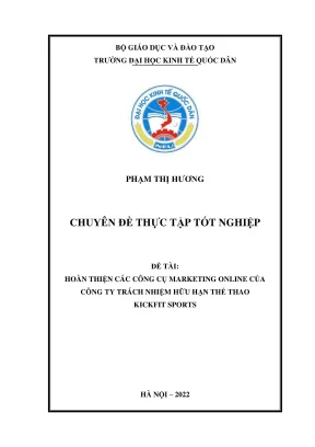 Chuyên đề thực tập tốt nghiệp hoàn thiện các công cụ marketing online của công ty trách nhiệm hữu hạn thể thao kickfit sports