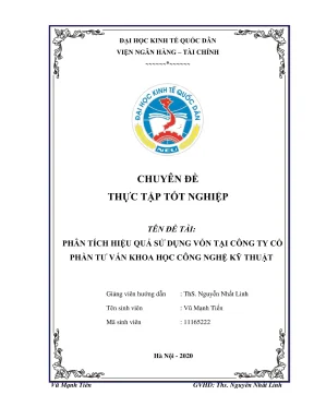 Chuyên đề thực tập tốt nghiệp phân tích hiệu quả sử dụng vốn kinh doanh trong ctcp tư vấn khoa học công nghệ xây dựng