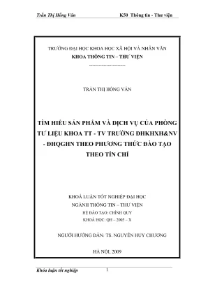 Khóa luận tốt nghiệp tìm hiểu sản phẩm và dịch vụ của phòng tư liệu khoa thông tin thư viện trường đại học khoa học xã hội và nhân văn đhqghn