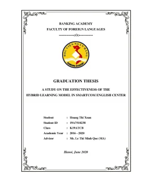 Khóa luận tốt nghiệp ngoại ngữ a study on the effectiveness of the hybrid learning model in smartcom english center