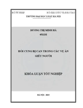 Khoá luận tốt nghiệp hỏi cung bị can trong các vụ án giết người