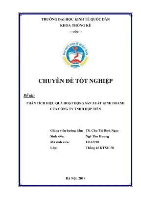 Chuyên đề tốt nghiệp phân tích hiệu quả hoạt động sản xuất kinh doanh của công ty tnhh hợp tiến