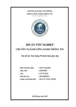 Đồ án tốt nghiệp công nghệ thông tin xây dựng website bán giày dép
