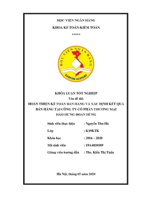 Khóa luận tốt nghiệp kế toán kiểm toán hoàn thiện kế toán bán hàng và xác định kết quả bán hàng tại công ty cổ phần thương mại hào hưng đoan hùng