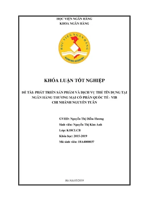 Khóa luận tốt nghiệp ngân hàng phát triển sản phẩm và dịch vụ thẻ tín dụng tại ngân hàng thương mại cổ phần quốc tế vib chi nhánh nguyễn tuân