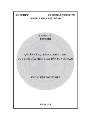 Khoá luận tốt nghiệp quyền về họ tên cá nhân theo quy định của pháp luật dân sự việt nam
