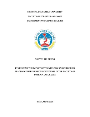 Chuyên đề tốt nghiệp evaluating the impact of vocabulary on reading comprehension of students in the faculty of foreign language