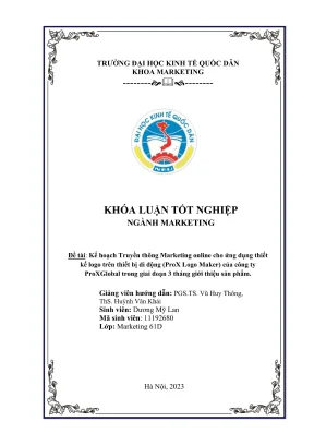 Khóa luận tốt nghiệp kế hoạch digital marketing cho ứng dụng thiết kế logo trên thiết bị di động prox logo maker của công ty proxglobal trong giai đoạn ra mắt sản phẩm