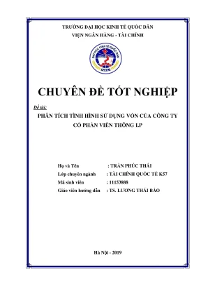 Chuyên đề tốt nghiệp phân tích tình hình sử dụng vốn của công ty cổ phần viễn thông i p