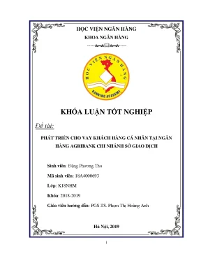 Khóa luận tốt nghiệp ngân hàng phát triển cho vay khách hàng cá nhân tại ngân hàng agribank chi nhánh sở giao dịch