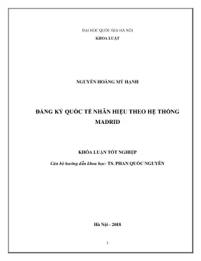 Khóa luận tốt nghiệp đăng ký quốc tế nhãn hiệu theo hệ thống madrid