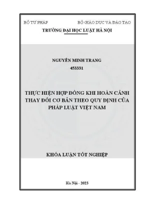 Khoá luận tốt nghiệp thực hiện hợp đồng khi hoàn cảnh thay đổi cơ bản theo quy định của pháp luật việt nam
