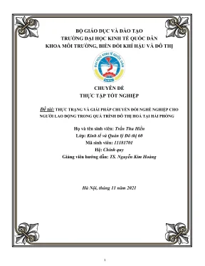 Chuyên đề thực tập tốt nghiệp thực trạng và giải pháp chuyển đổi nghề nghiệp cho người lao động trong quá trình đth tại tp hải phòng