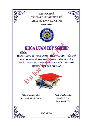 Khóa luận tốt nghiệp kế toán doanh thu xác định kết quả kinh doanh và giải pháp hoàn thiện thuế tndn tại công ty tnhh dịch vụ khí đốt nghệ an