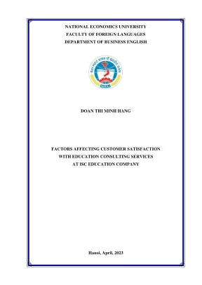Chuyên đề tốt nghiệp factors affecting customer satisfaction with education consulting services at isc education company