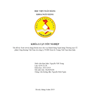 Khóa luận tốt nghiệp ngân hàng soát xét tín dụng khoản mục cho vay khách hàng ngân hàng thương mại cổ phần công thương việt nam do công ty tnhh ernst young việt nam thực hiện