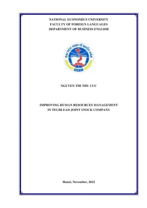 Chuyên đề tốt nghiệp improving human resources administration in techlead joint stock company