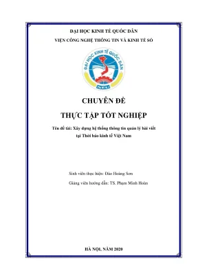 Chuyên đề thực tập tốt nghiệp xây dựng hệ thống thông tin quản lý bài viết tại thời báo kinh tế việt nam