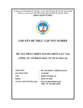Chuyên đề thực tập tốt nghiệp phát triển nguồn nhân lực tại công ty cổ phần đầu tư eco villas