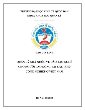Chuyên đề thực tập tốt nghiệp quản lý nhà nước về đào tạo nghề cho người lao động tại các khu công nghiệp ở việt nam
